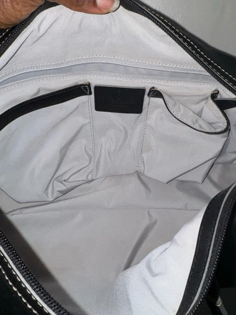Cole Haan Black Leather Shoulder Bag with Stud Accents